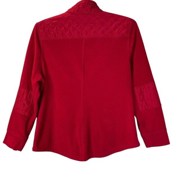 Style & Co Women's Jacket Red Fleece Quilted Zip Up Pockets Coat Red Size XL - Picture 6 of 16